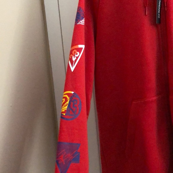 NWT Air Jordan Red Hoodie Full Zip w/ Designs - Picture 3 of 7